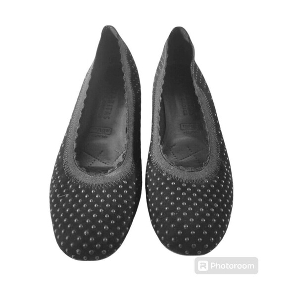 HISPANITAS 3D Black Women's Hobnail Scalloped Bethel Ballerina Flats Shoes US 6 - Picture 1 of 11
